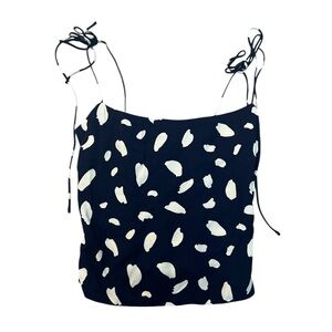 Reformation Navy & White Printed Square Neckline Crop Top ⭐️